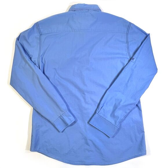 Drill Blue Roll Tab Sleeve Button-Up Shirt XL - Picture 5 of 9